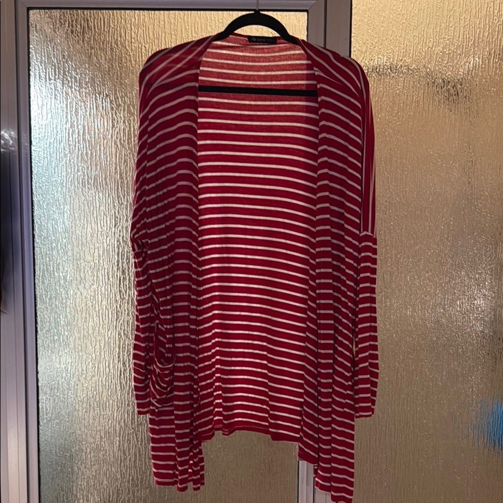Striped Red Women's Cardigan